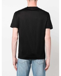 schwarzes bedrucktes T-Shirt mit einem Rundhalsausschnitt von Emporio Armani