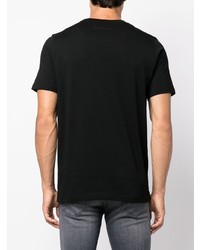 schwarzes bedrucktes T-Shirt mit einem Rundhalsausschnitt von Canali