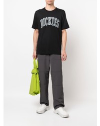 schwarzes bedrucktes T-Shirt mit einem Rundhalsausschnitt von Dickies