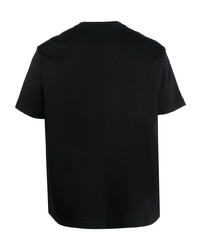 schwarzes bedrucktes T-Shirt mit einem Rundhalsausschnitt von Ea7 Emporio Armani