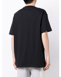 schwarzes bedrucktes T-Shirt mit einem Rundhalsausschnitt von Armani Exchange