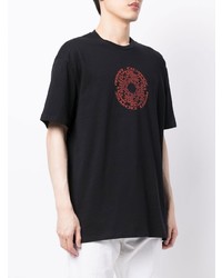 schwarzes bedrucktes T-Shirt mit einem Rundhalsausschnitt von Armani Exchange