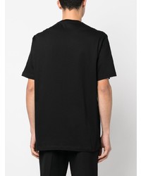 schwarzes bedrucktes T-Shirt mit einem Rundhalsausschnitt von Versace