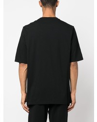 schwarzes bedrucktes T-Shirt mit einem Rundhalsausschnitt von DSQUARED2