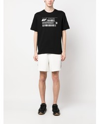 schwarzes bedrucktes T-Shirt mit einem Rundhalsausschnitt von Emporio Armani