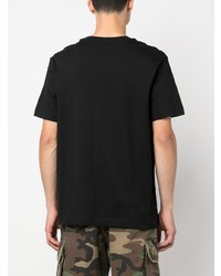 schwarzes bedrucktes T-Shirt mit einem Rundhalsausschnitt von Calvin Klein