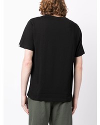 schwarzes bedrucktes T-Shirt mit einem Rundhalsausschnitt von SPORT b. by agnès b.