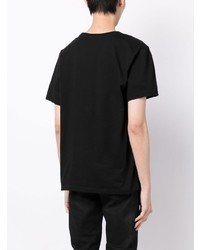 schwarzes bedrucktes T-Shirt mit einem Rundhalsausschnitt von Nudie Jeans