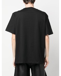 schwarzes bedrucktes T-Shirt mit einem Rundhalsausschnitt von Just Cavalli