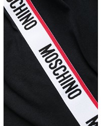 schwarzes bedrucktes T-Shirt mit einem Rundhalsausschnitt von Moschino