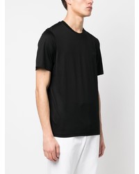 schwarzes bedrucktes T-Shirt mit einem Rundhalsausschnitt von Moncler