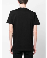 schwarzes bedrucktes T-Shirt mit einem Rundhalsausschnitt von DSQUARED2