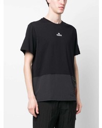 schwarzes bedrucktes T-Shirt mit einem Rundhalsausschnitt von Parajumpers