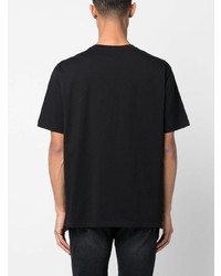 schwarzes bedrucktes T-Shirt mit einem Rundhalsausschnitt von Balmain