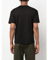 schwarzes bedrucktes T-Shirt mit einem Rundhalsausschnitt von Ea7 Emporio Armani