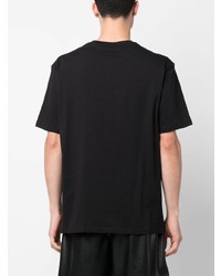 schwarzes bedrucktes T-Shirt mit einem Rundhalsausschnitt von Just Cavalli