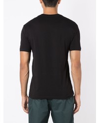 schwarzes bedrucktes T-Shirt mit einem Rundhalsausschnitt von Armani Exchange