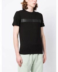 schwarzes bedrucktes T-Shirt mit einem Rundhalsausschnitt von Ea7 Emporio Armani