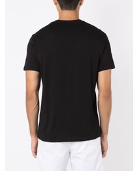 schwarzes bedrucktes T-Shirt mit einem Rundhalsausschnitt von Armani Exchange