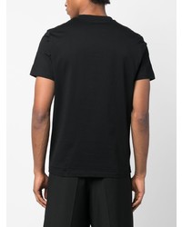 schwarzes bedrucktes T-Shirt mit einem Rundhalsausschnitt von Fred Perry