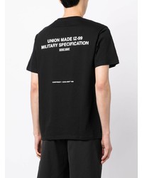 schwarzes bedrucktes T-Shirt mit einem Rundhalsausschnitt von Izzue