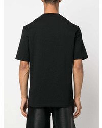 schwarzes bedrucktes T-Shirt mit einem Rundhalsausschnitt von Ferragamo