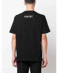 schwarzes bedrucktes T-Shirt mit einem Rundhalsausschnitt von Amiri