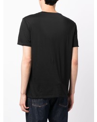 schwarzes bedrucktes T-Shirt mit einem Rundhalsausschnitt von Armani Exchange