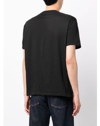 schwarzes bedrucktes T-Shirt mit einem Rundhalsausschnitt von Armani Exchange