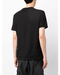 schwarzes bedrucktes T-Shirt mit einem Rundhalsausschnitt von Armani Exchange