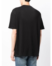 schwarzes bedrucktes T-Shirt mit einem Rundhalsausschnitt von Armani Exchange