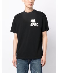 schwarzes bedrucktes T-Shirt mit einem Rundhalsausschnitt von Izzue