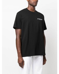 schwarzes bedrucktes T-Shirt mit einem Rundhalsausschnitt von Sporty & Rich