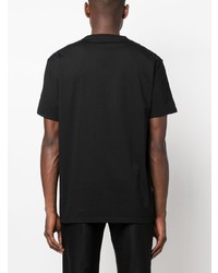 schwarzes bedrucktes T-Shirt mit einem Rundhalsausschnitt von Alexander McQueen