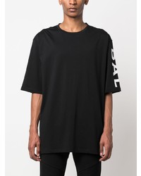 schwarzes bedrucktes T-Shirt mit einem Rundhalsausschnitt von Balmain