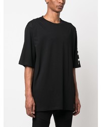 schwarzes bedrucktes T-Shirt mit einem Rundhalsausschnitt von Balmain