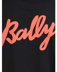 schwarzes bedrucktes T-Shirt mit einem Rundhalsausschnitt von Bally