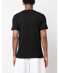 schwarzes bedrucktes T-Shirt mit einem Rundhalsausschnitt von Moschino