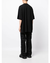 schwarzes bedrucktes T-Shirt mit einem Rundhalsausschnitt von Vetements