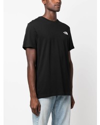 schwarzes bedrucktes T-Shirt mit einem Rundhalsausschnitt von The North Face