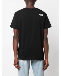 schwarzes bedrucktes T-Shirt mit einem Rundhalsausschnitt von The North Face