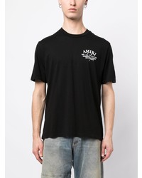 schwarzes bedrucktes T-Shirt mit einem Rundhalsausschnitt von Amiri