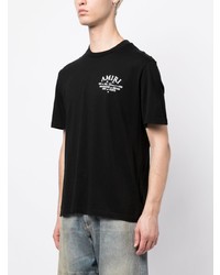 schwarzes bedrucktes T-Shirt mit einem Rundhalsausschnitt von Amiri