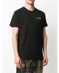 schwarzes bedrucktes T-Shirt mit einem Rundhalsausschnitt von Off-White