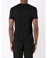 schwarzes bedrucktes T-Shirt mit einem Rundhalsausschnitt von Armani Exchange