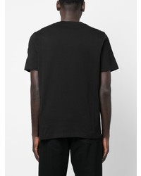 schwarzes bedrucktes T-Shirt mit einem Rundhalsausschnitt von Moncler