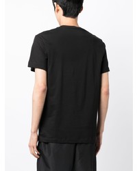 schwarzes bedrucktes T-Shirt mit einem Rundhalsausschnitt von Calvin Klein