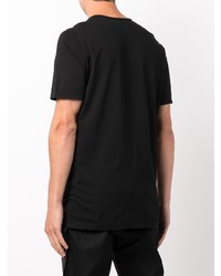 schwarzes bedrucktes T-Shirt mit einem Rundhalsausschnitt von Rick Owens DRKSHDW