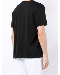 schwarzes bedrucktes T-Shirt mit einem Rundhalsausschnitt von Armani Exchange