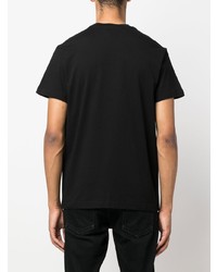 schwarzes bedrucktes T-Shirt mit einem Rundhalsausschnitt von VERSACE JEANS COUTURE